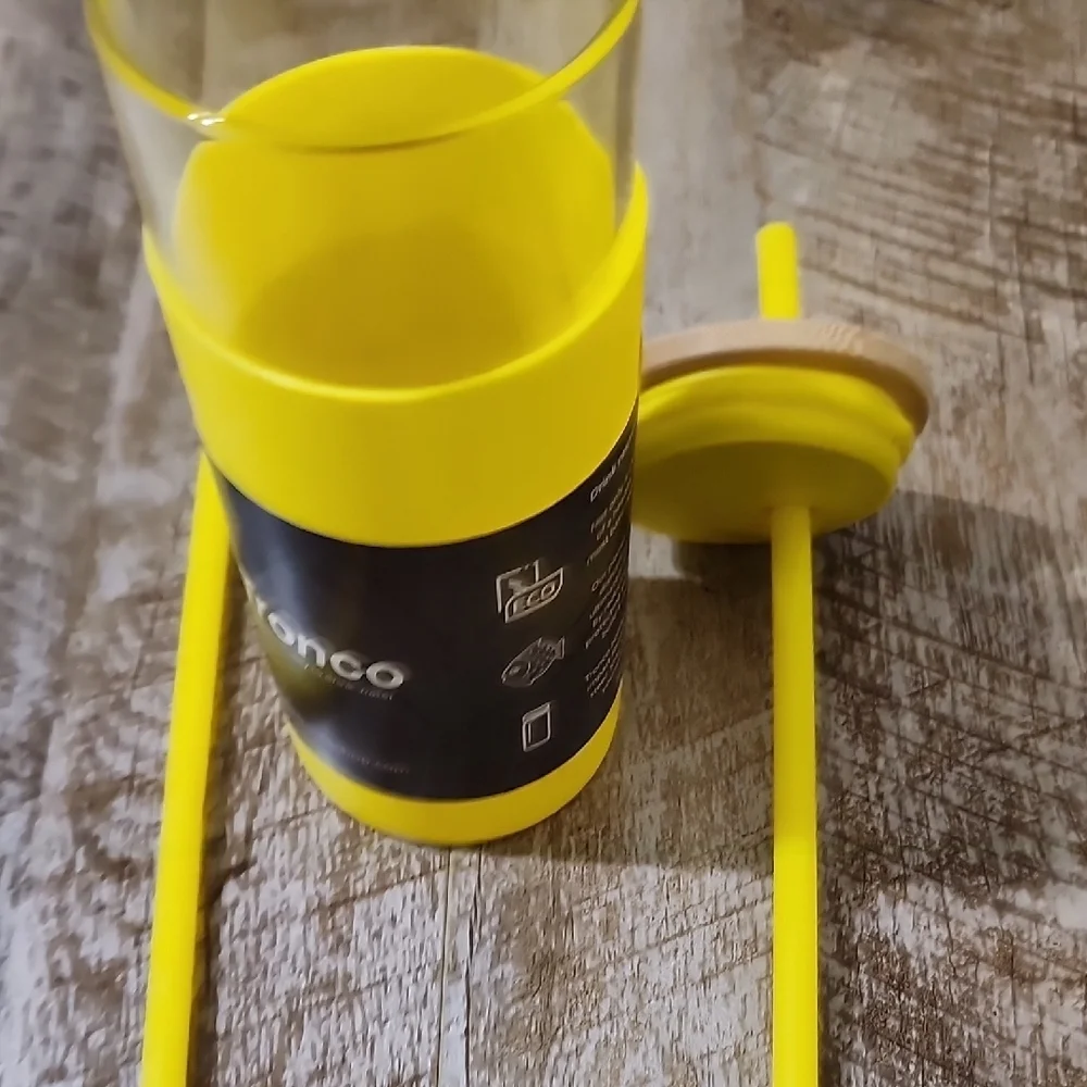 White Glass Tumbler with Bamboo Lid